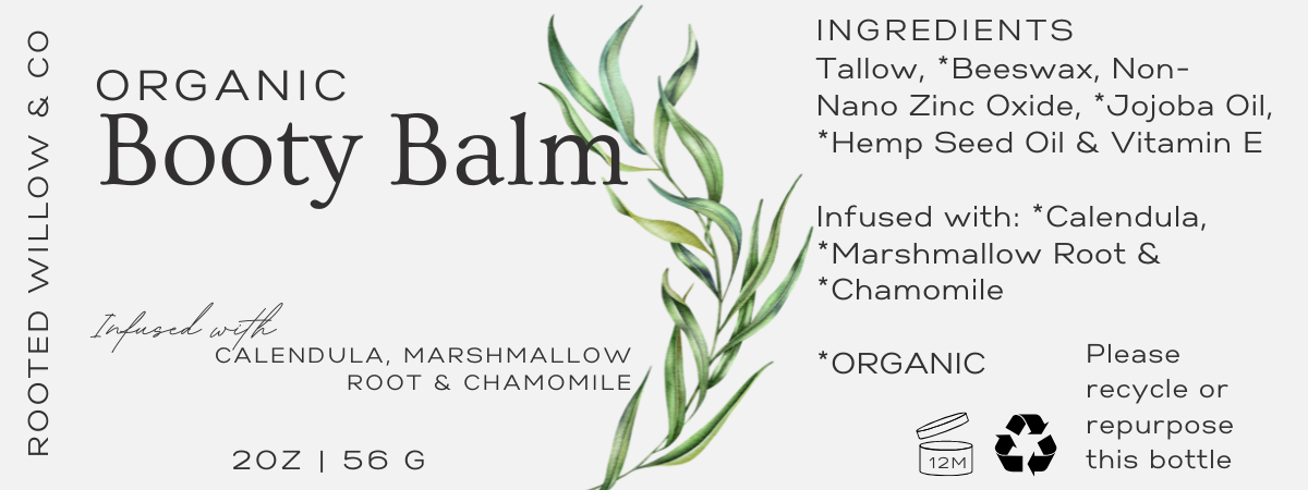 Tallow Booty Balm | Protective + Nourishing | Organic Herbal Infused