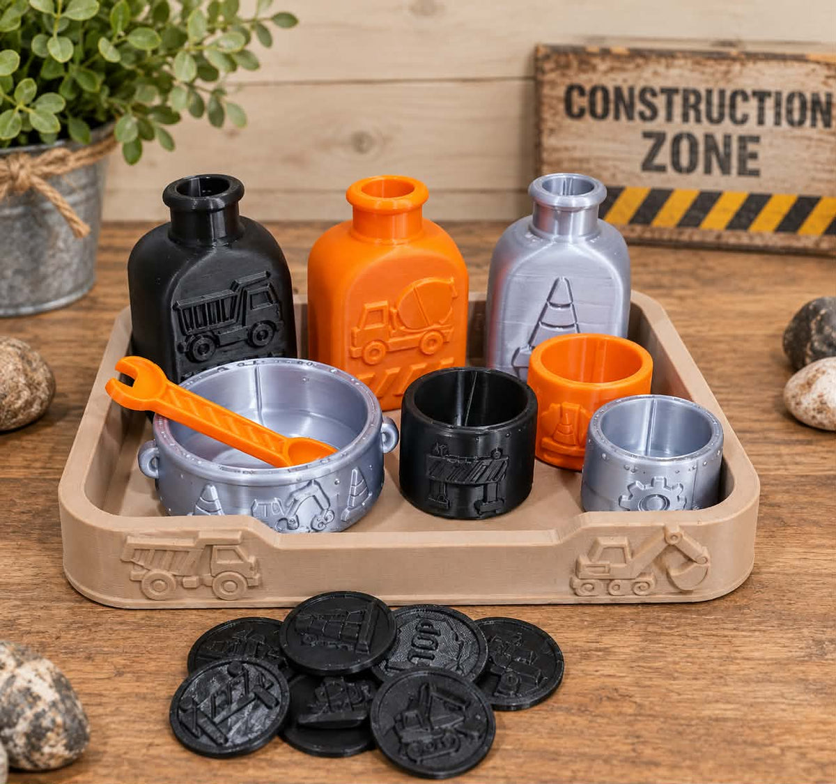 Construction Zone Sensory Play Kit | 3D Printed Pretend Play Set