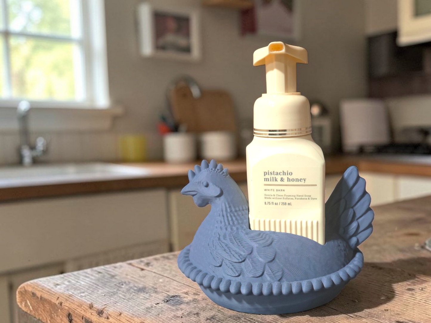 3D Printed Hen on Nest Holder for Scrub Daddy or Bath & Body Works Soap | Farmhouse Sink Organizer